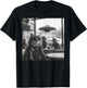Cat in a Coffee Shop with Aliens and UFO T-Shirt - T-Shirt | Black