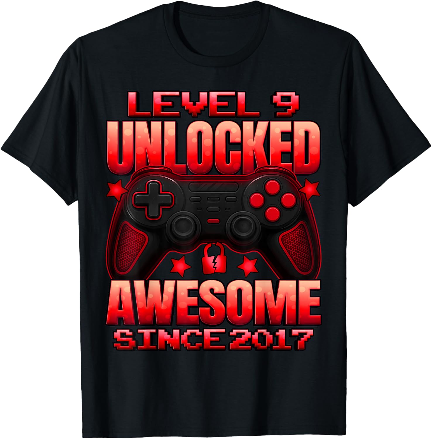Level 9 Unlocked 9 Year Old Gifts for Boys 9th Birthday Boy T-Shirt - T-Shirt | Black