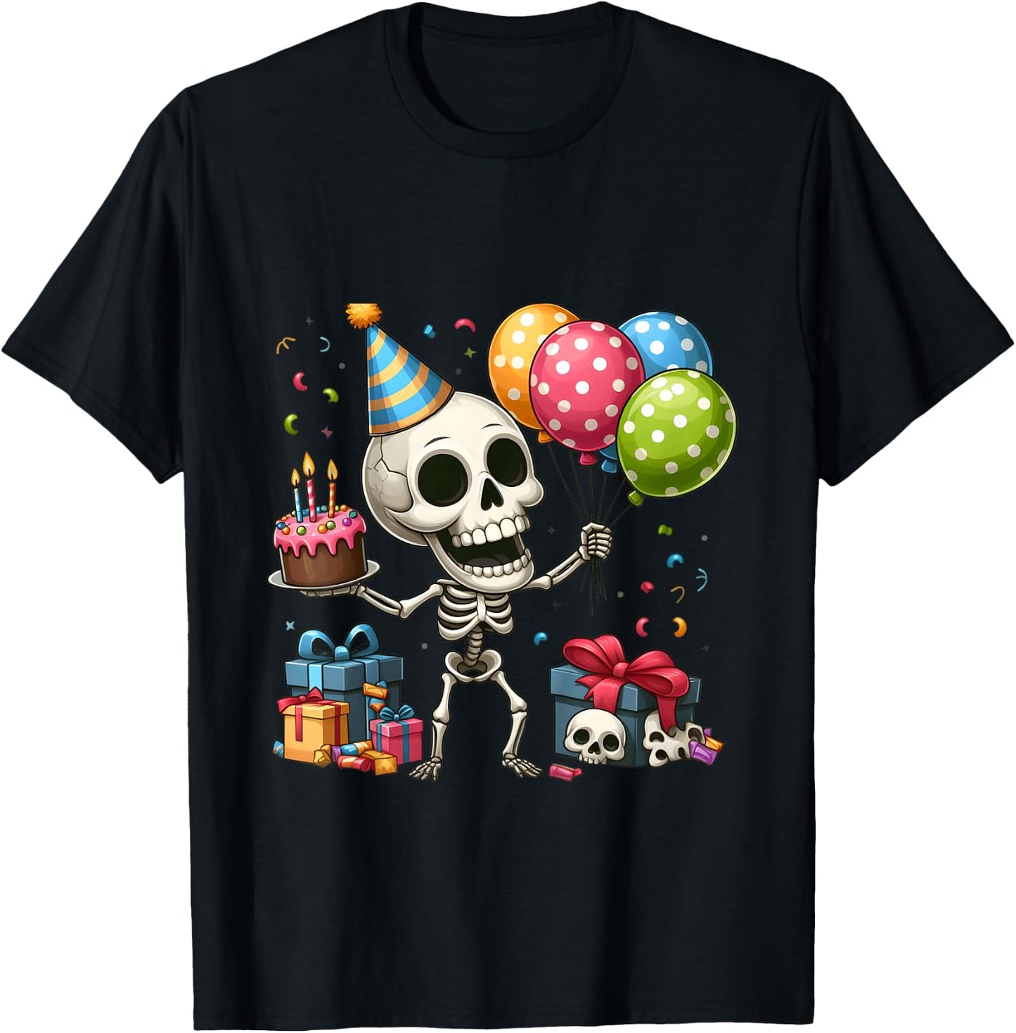 Kids Its My Birthday Party Halloween Skeleton Birthday Toddler T-Shirt - T-Shirt | Black