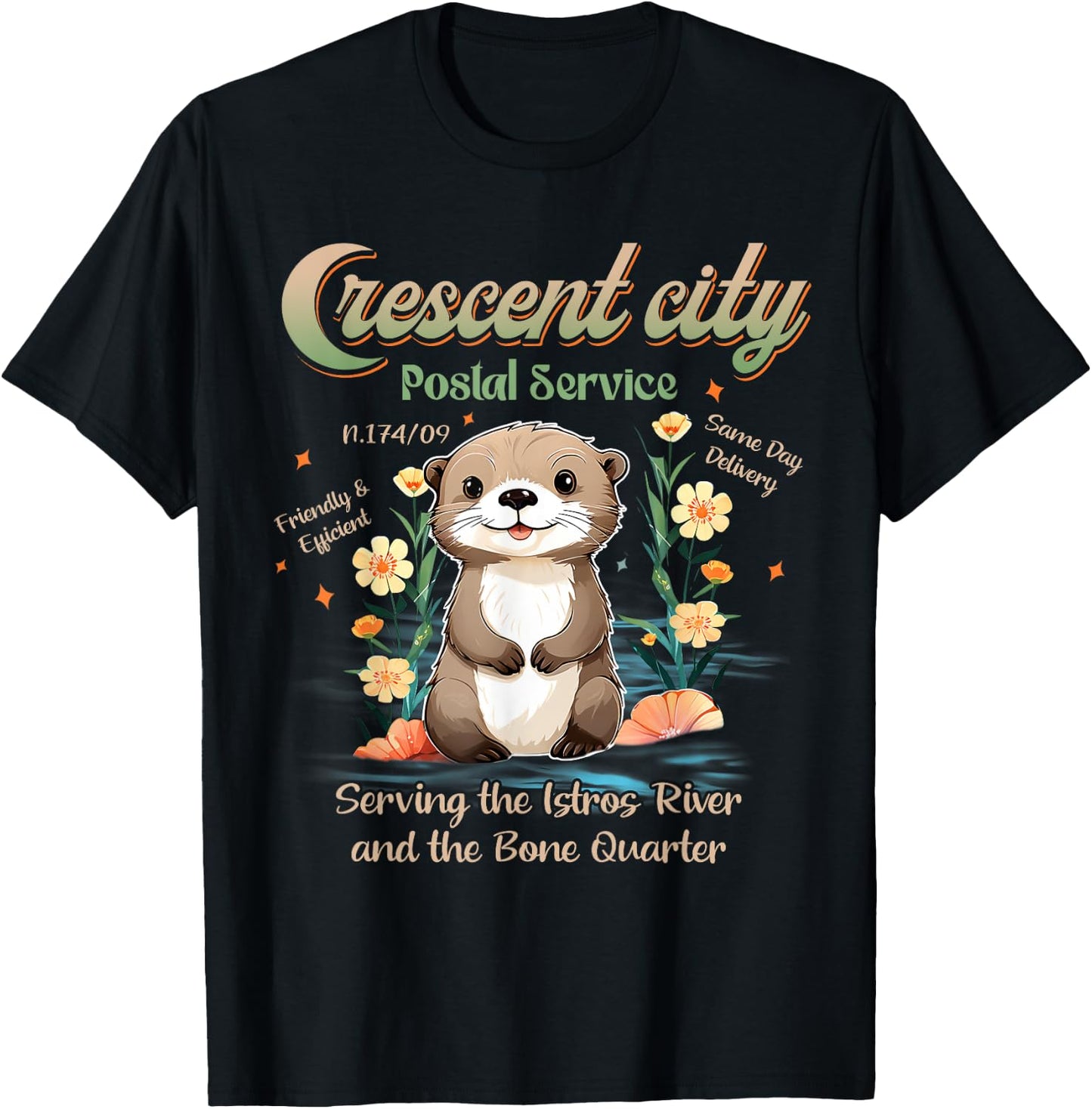 Crescent City Messenger Otter Crescent City Gift T-Shirt - T-Shirt | Black