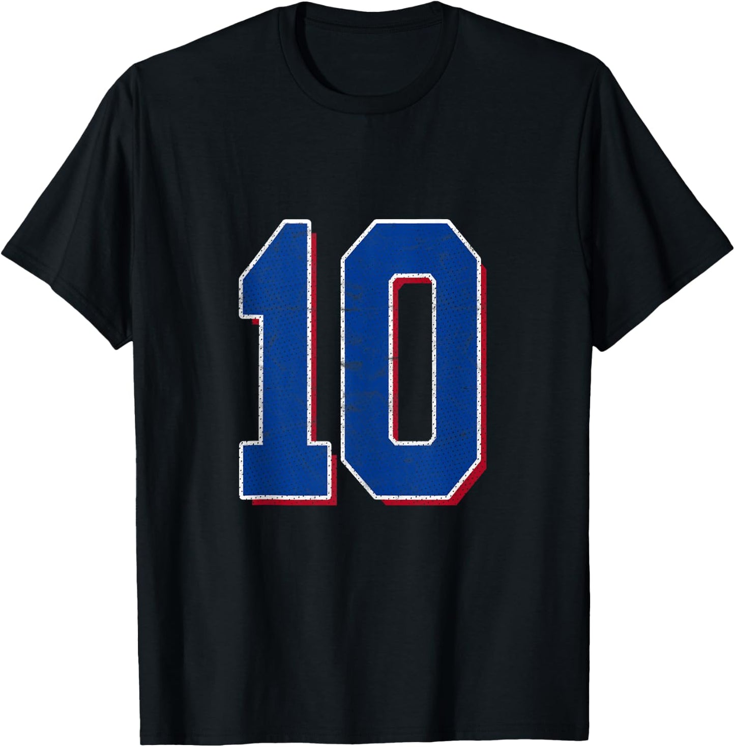 Number 10 Numbered Uniform Sports Team Jersey 10th Birthday T-Shirt - T-Shirt | Black