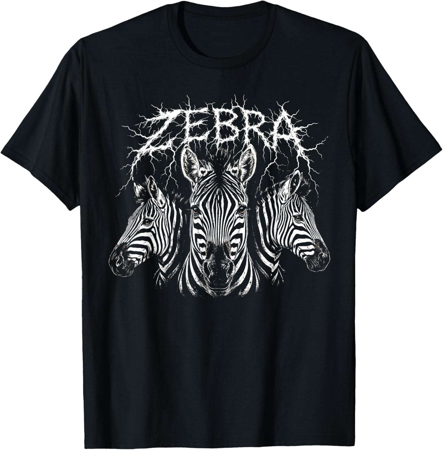 Zebra Heavy Metal 80s Animal Rock Music Concert Rock N Roll T-Shirt - T-Shirt | Black