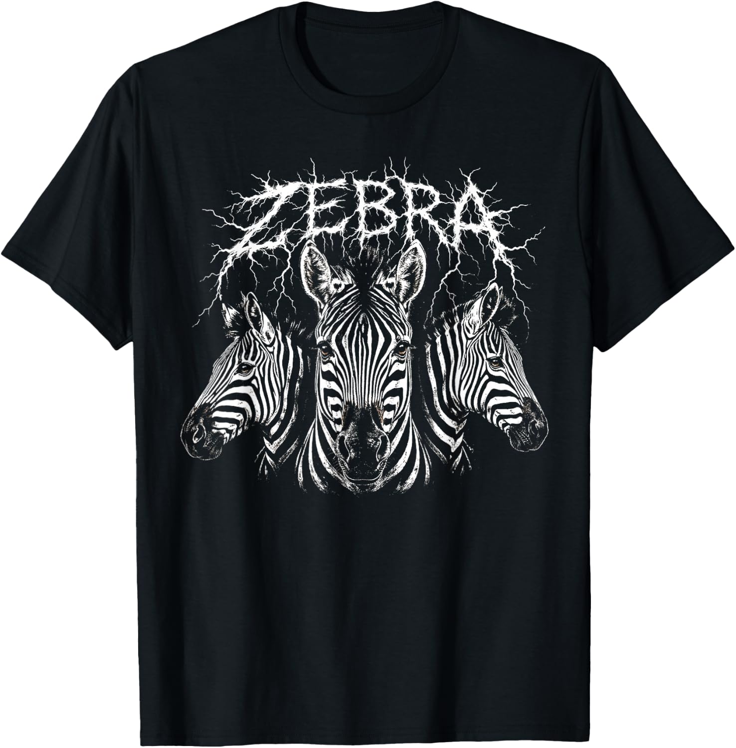 Zebra Heavy Metal 80s Animal Rock Music Concert Rock N Roll T-Shirt - T-Shirt | Black