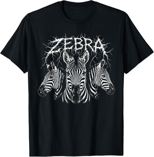 Zebra Heavy Metal 80s Animal Rock Music Concert Rock N Roll T-Shirt - T-Shirt | Black