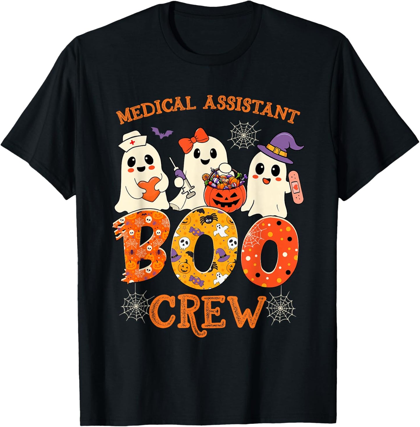 Medical Assistant Boo Crew Funny Halloween Spooky Costume T-Shirt - T-Shirt | Black