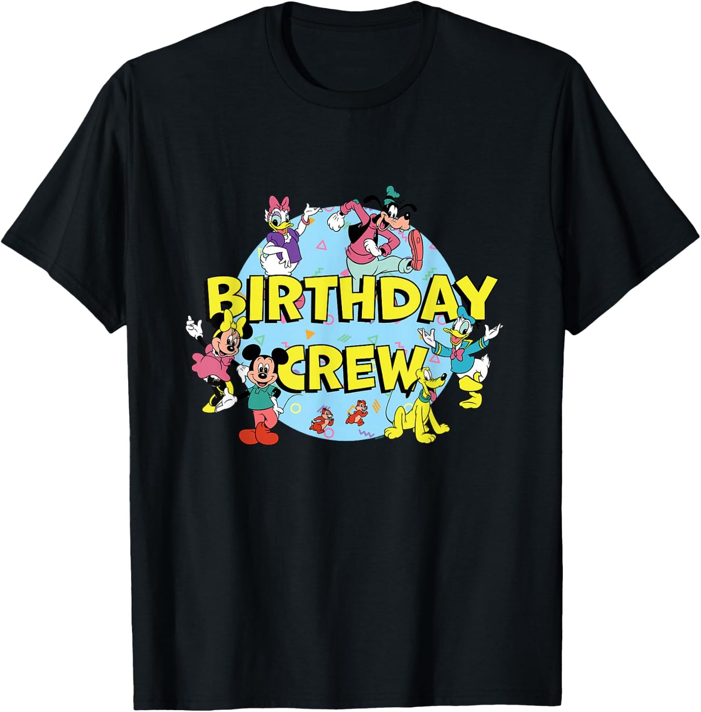 Disney Mickey and Friends Birthday Crew Party Matching T-Shirt - T-Shirt | Black