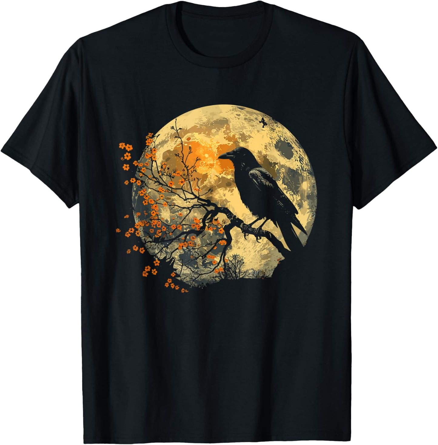Raven Moon Crow Nature T-Shirt - T-Shirt | Black