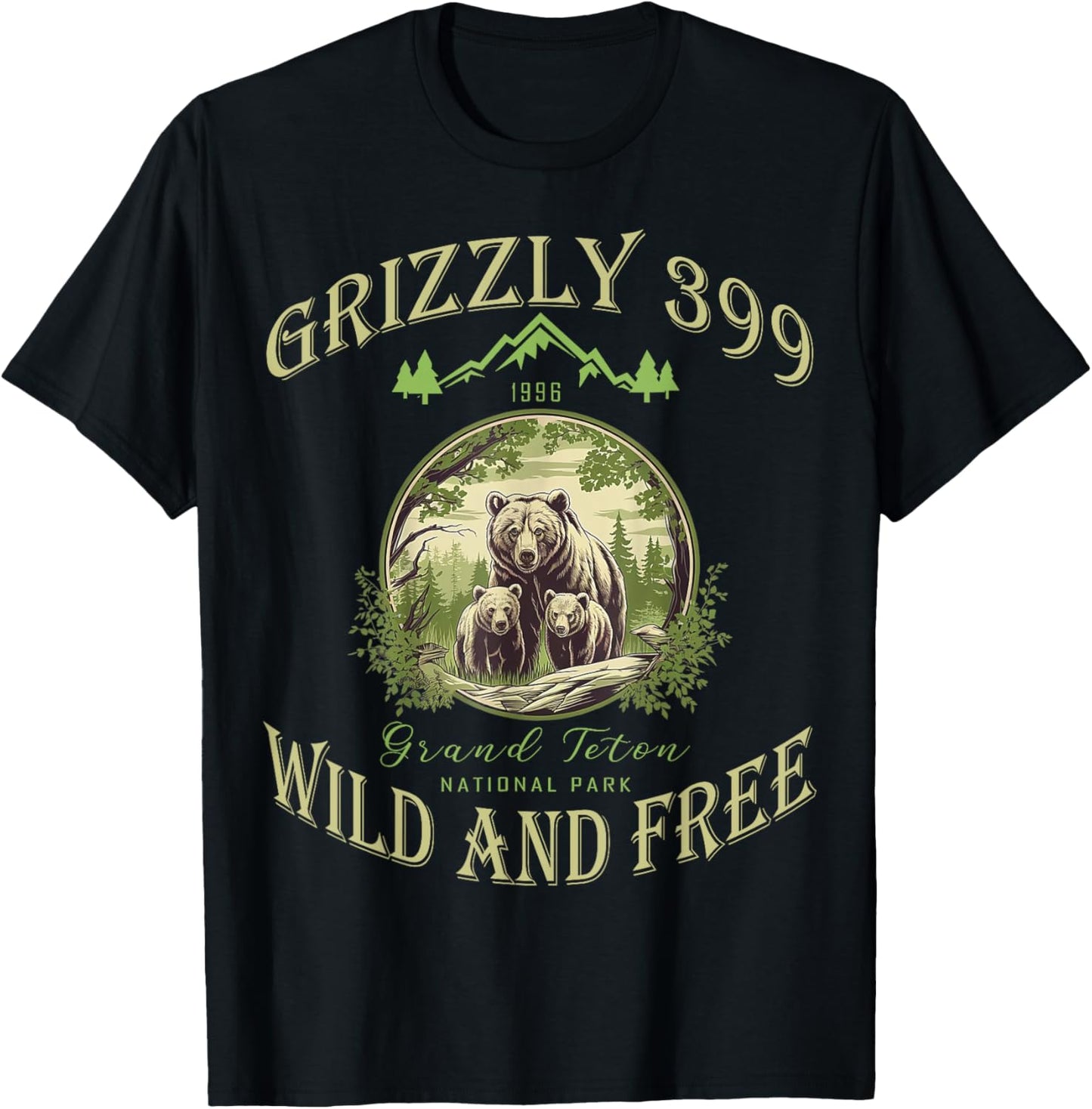 Queen Of The Teton Grizzly 399 Bear Wildlife Forest Preserve T-Shirt - T-Shirt | Black