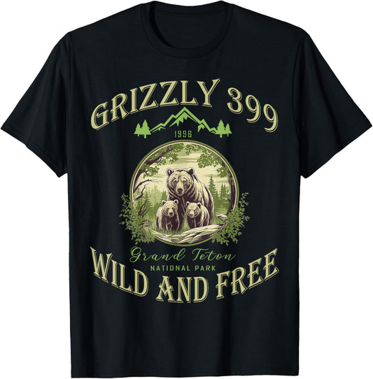 Queen Of The Teton Grizzly 399 Bear Wildlife Forest Preserve T-Shirt - T-Shirt | Black