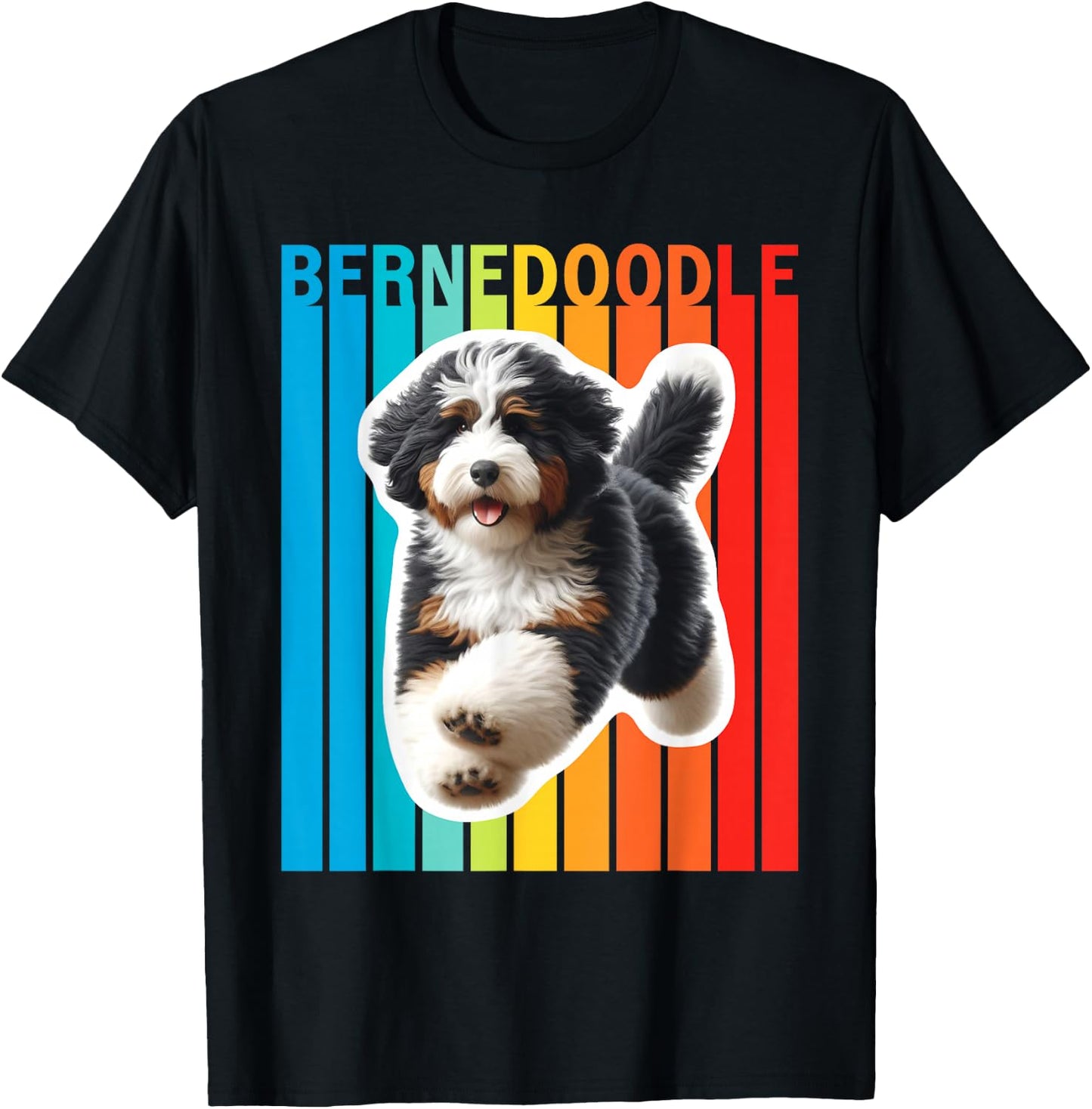 Colorful Bernedoodle T-Shirt - T-Shirt | Black