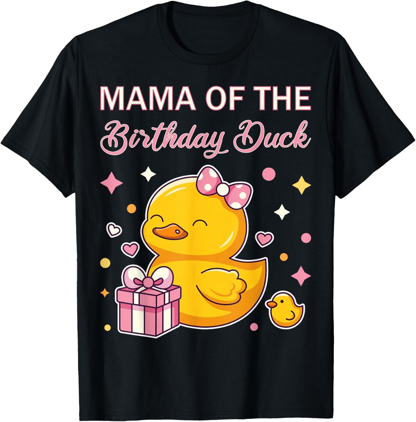 Mama of the Birthday Duck Christmas Anime Party Outfit T-Shirt - T-Shirt | Black