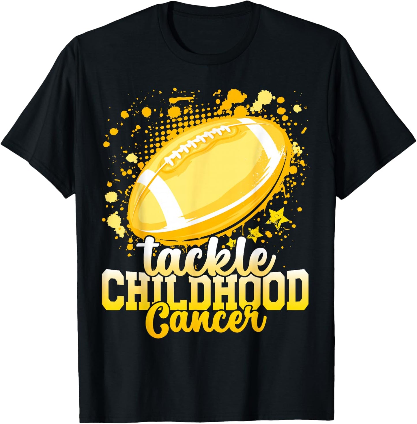 Tackle Childhood cancer football childhood cancer awareness T-Shirt - T-Shirt | Black