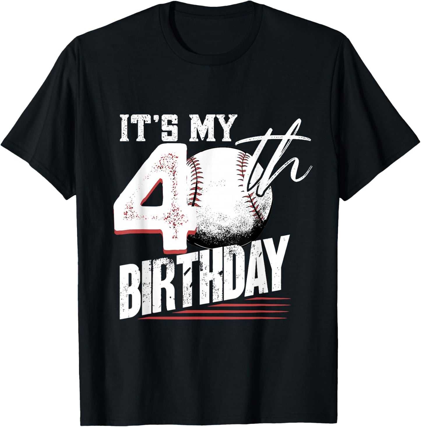 40 Years Old Vintage Baseball 40th Birthday T-Shirt - T-Shirt | Black