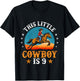 Kids Cowboy 9th Birthday Boys 9 Year Old Rodeo Horse Riding T-Shirt - T-Shirt | Black