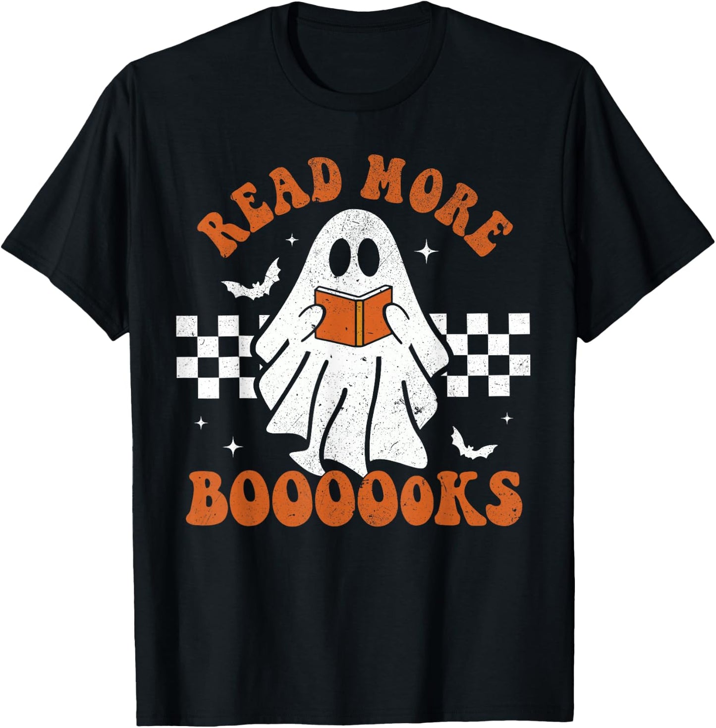 Read More Books Cute Ghost Reading Book Teacher Halloween T-Shirt - T-Shirt | Black