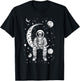 Skeleton Astronaut Halloween Costume Men Women Kids Boys T-Shirt - T-Shirt | Black