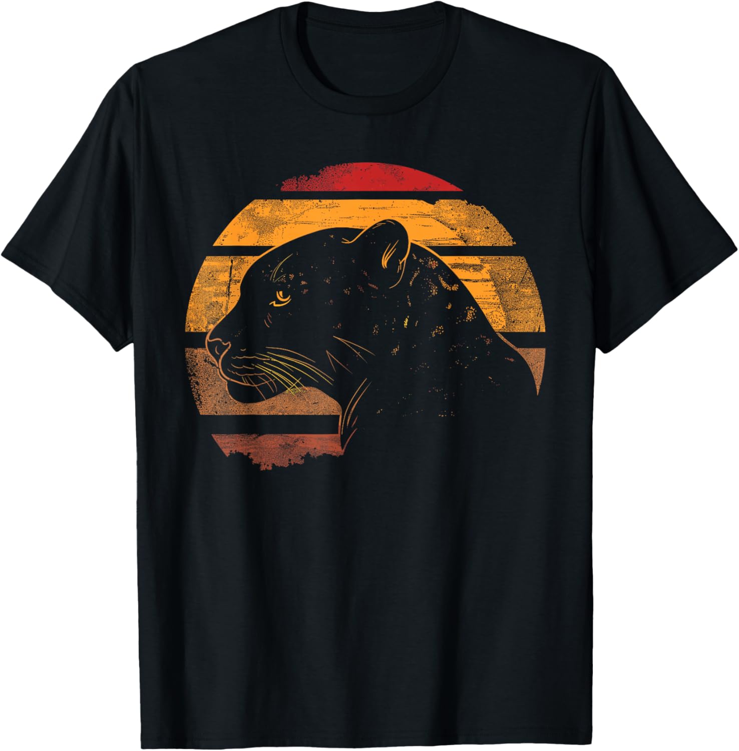 Jaguar Retro Vintage 80s Style Jaguar Wild Animals Lover T-Shirt - T-Shirt | Black