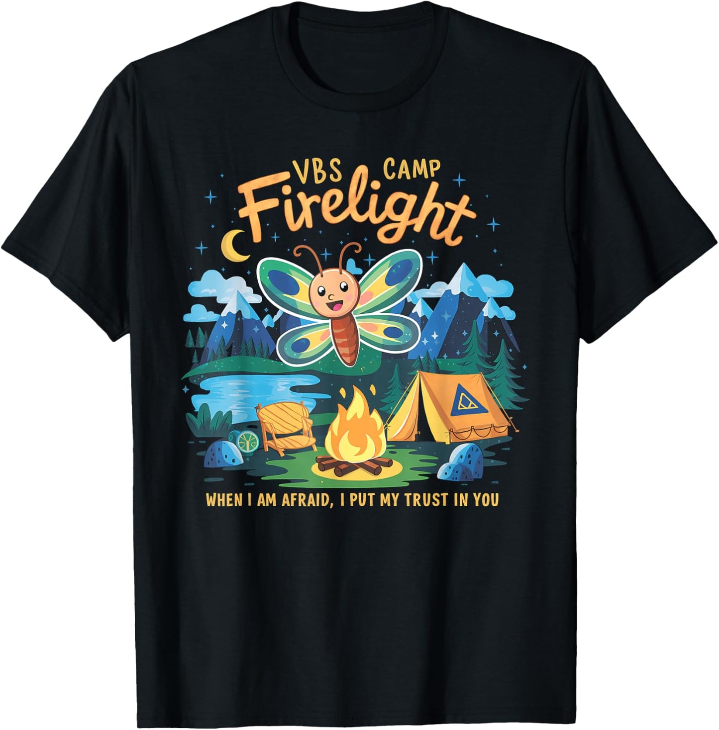 Camp Firelight VBS Camp Vacation Bible School Firework 2024 T-Shirt - T-Shirt | Black