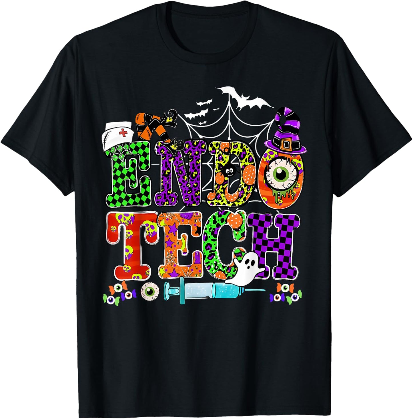Endo Tech Halloween GI Gastroenterology Nurse Colonoscopy T-Shirt - T-Shirt | Black