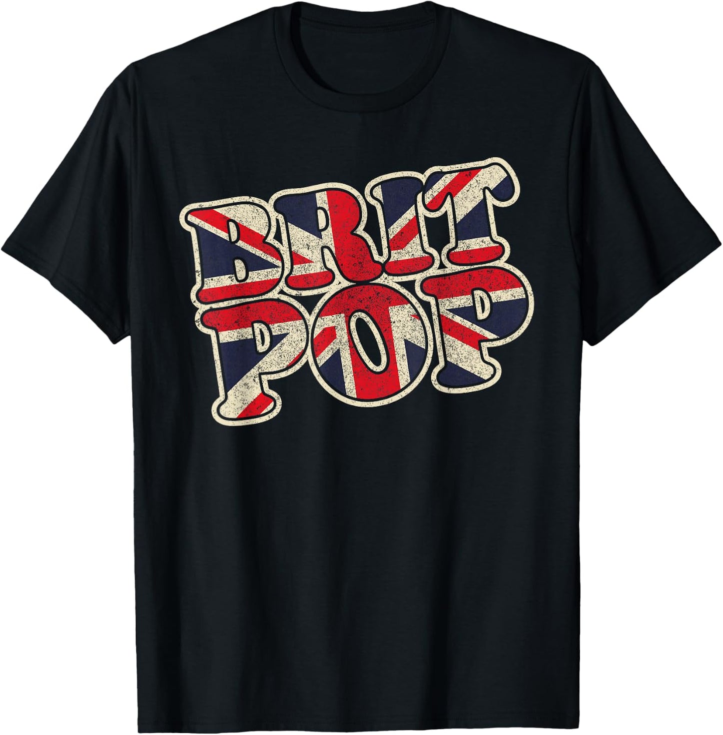 Brit Pop, Classic music scene from the 90's big vintage worn T-Shirt - T-Shirt | Black