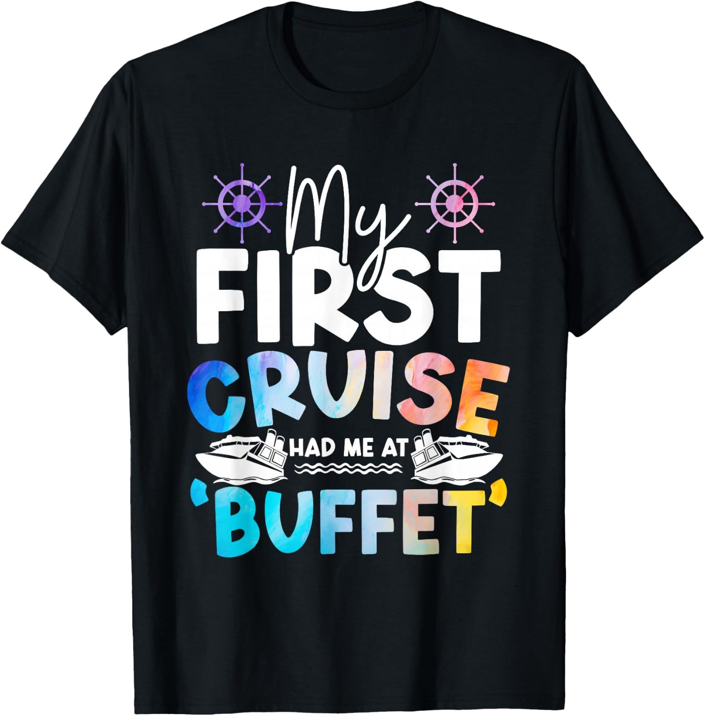 Cruise Ship Sea Sailing Adventure Awaits My First Cruise T-Shirt - T-Shirt | Black