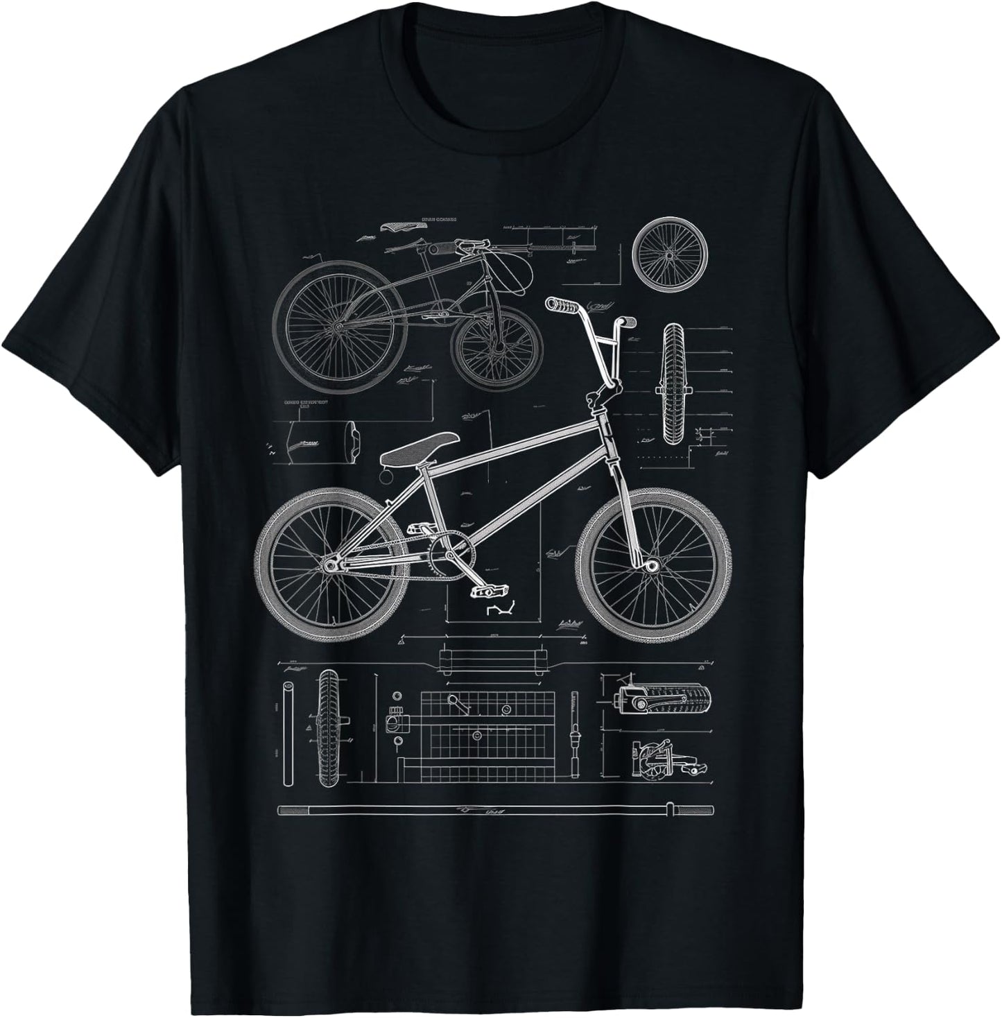 BMX Bike Blueprint T-Shirt - T-Shirt | Black