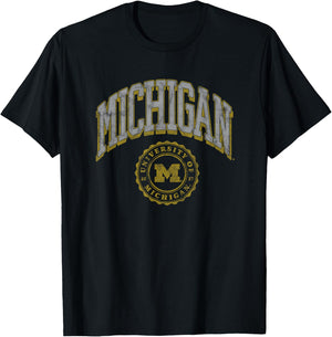 University of Michigan Wolverines U of M Classic Seal T-Shirt - T-Shirt | Black
