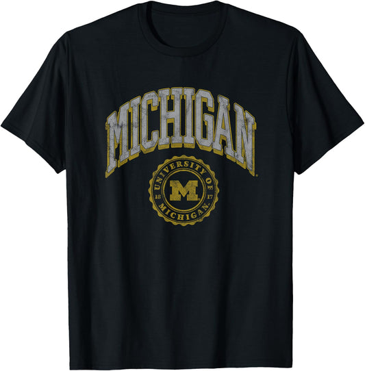 University of Michigan Wolverines U of M Classic Seal T-Shirt - T-Shirt | Black