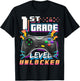 Back to School 1st Grade Boys Gamer First Day School Level T-Shirt - T-Shirt | Black
