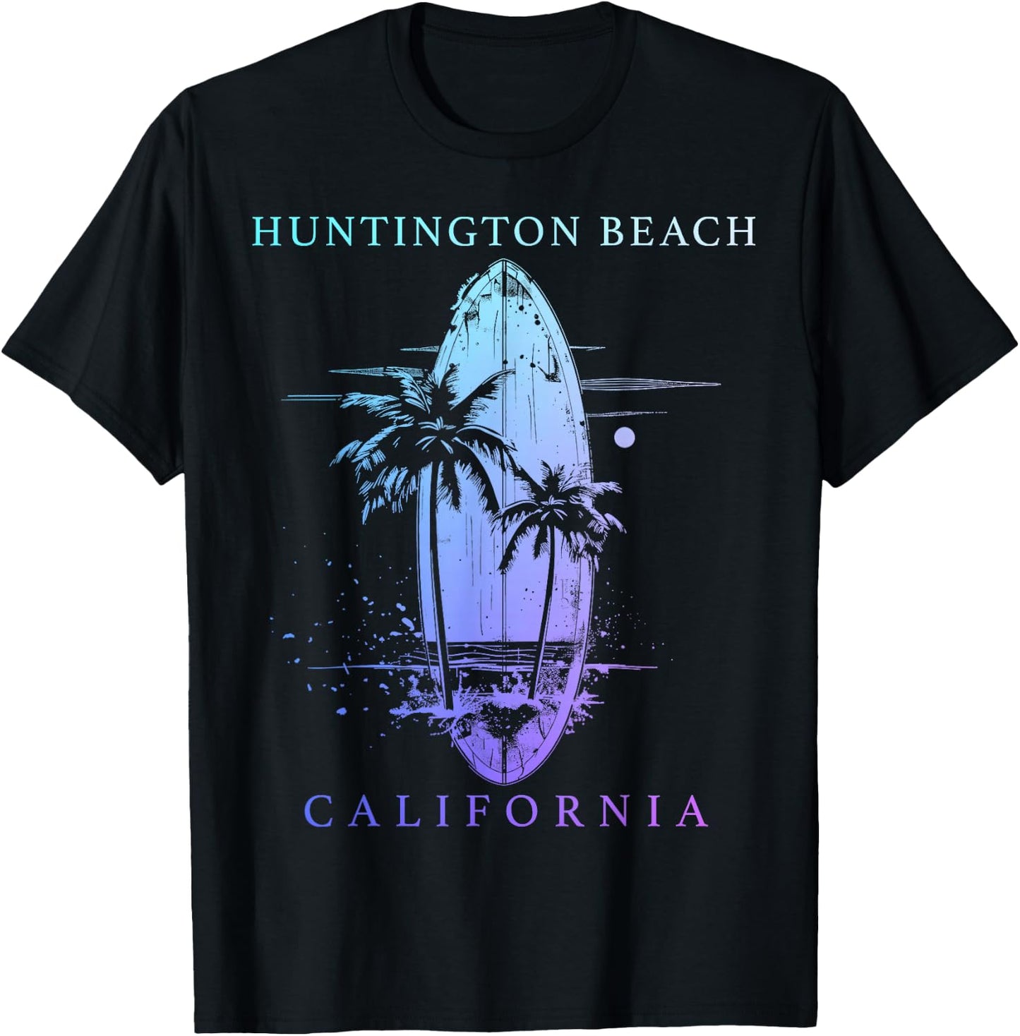 Huntington Beach California Surf Vintage Surfing Surfer T-Shirt - T-Shirt | Black