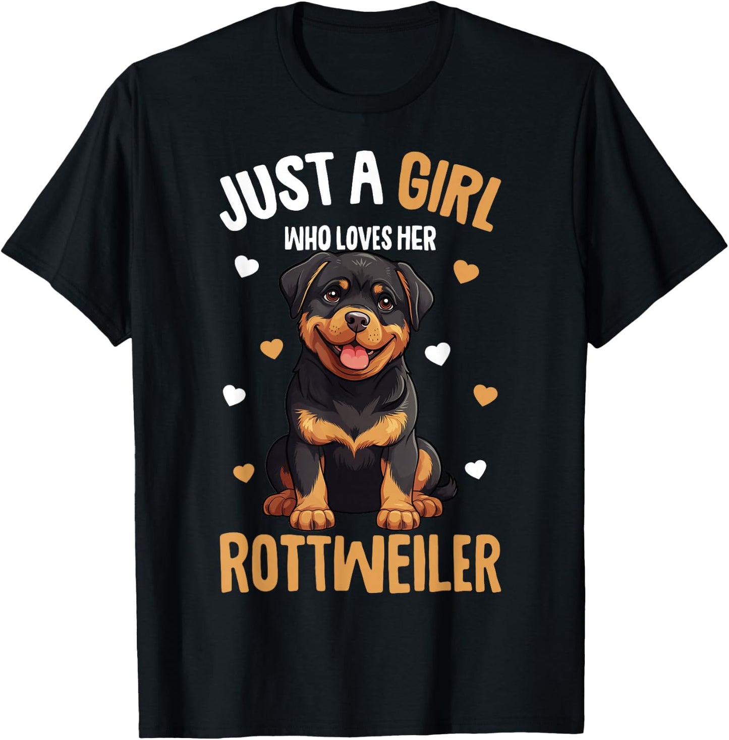 Just a Girl who Loves her Rottweiler Dog Kids T-Shirt - T-Shirt | Black