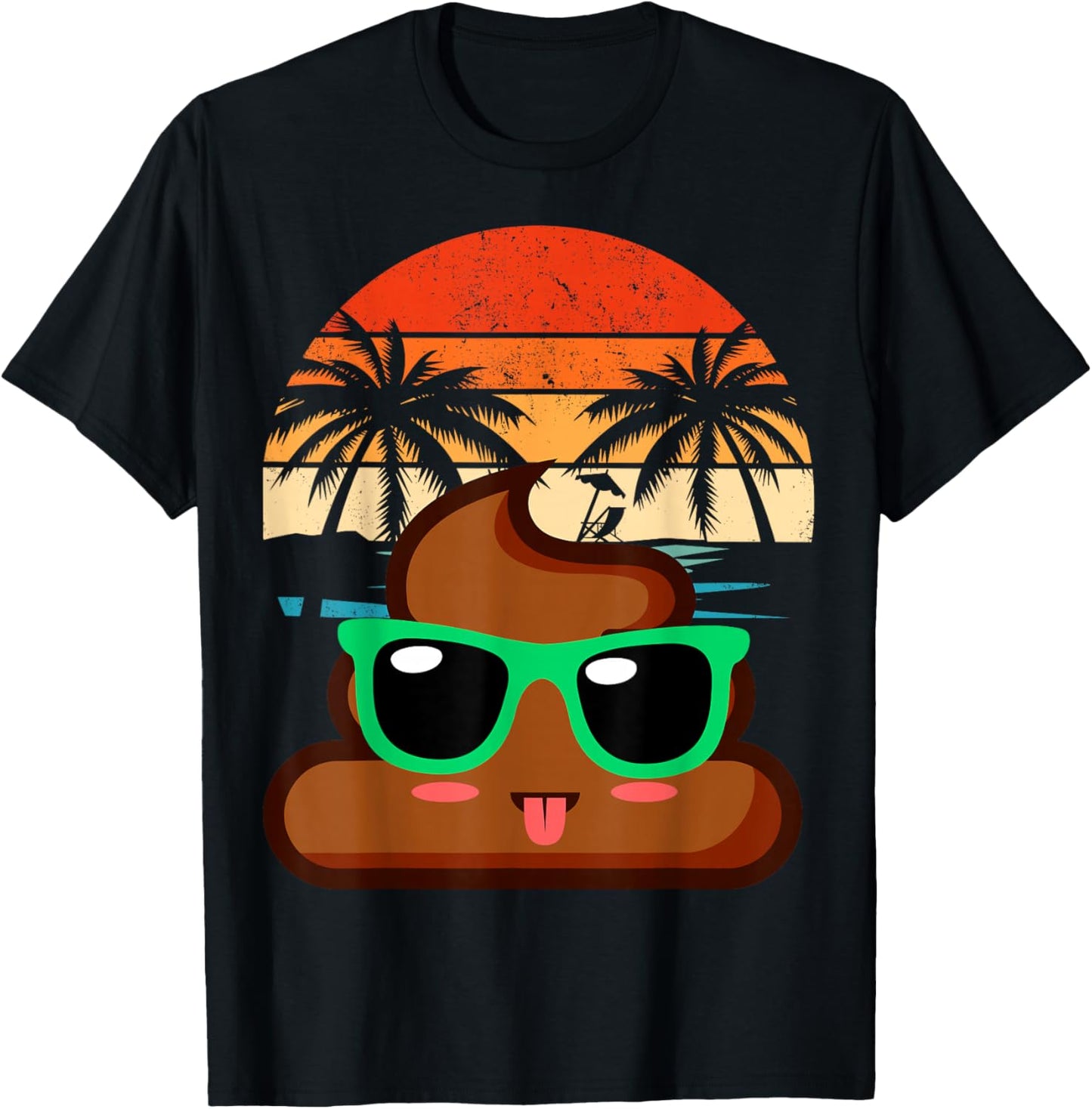 Cute POOP EMOTICON party Birthday Poo for Kids , Small, Black T-Shirt - T-Shirt | Black