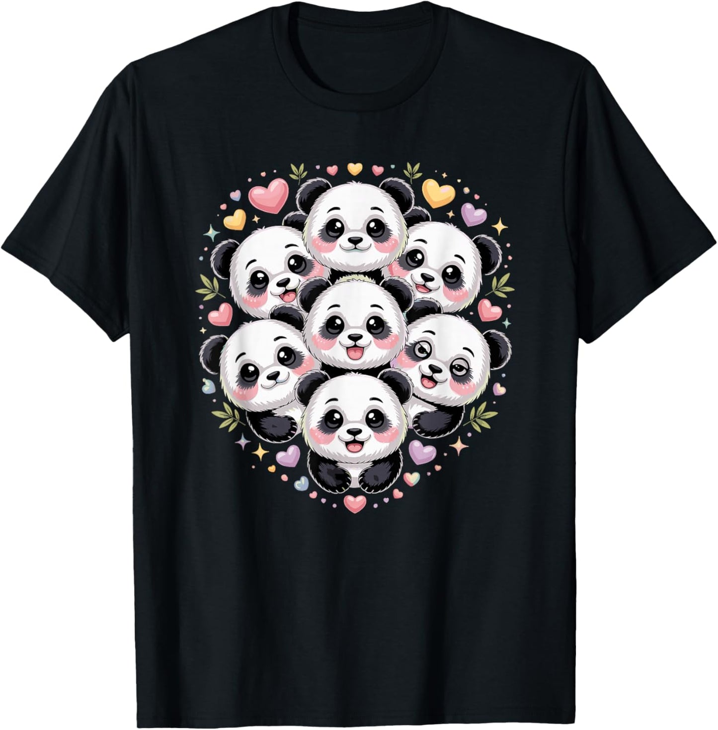 Kawaii Panda Bear Pandas T-Shirt - T-Shirt | Black