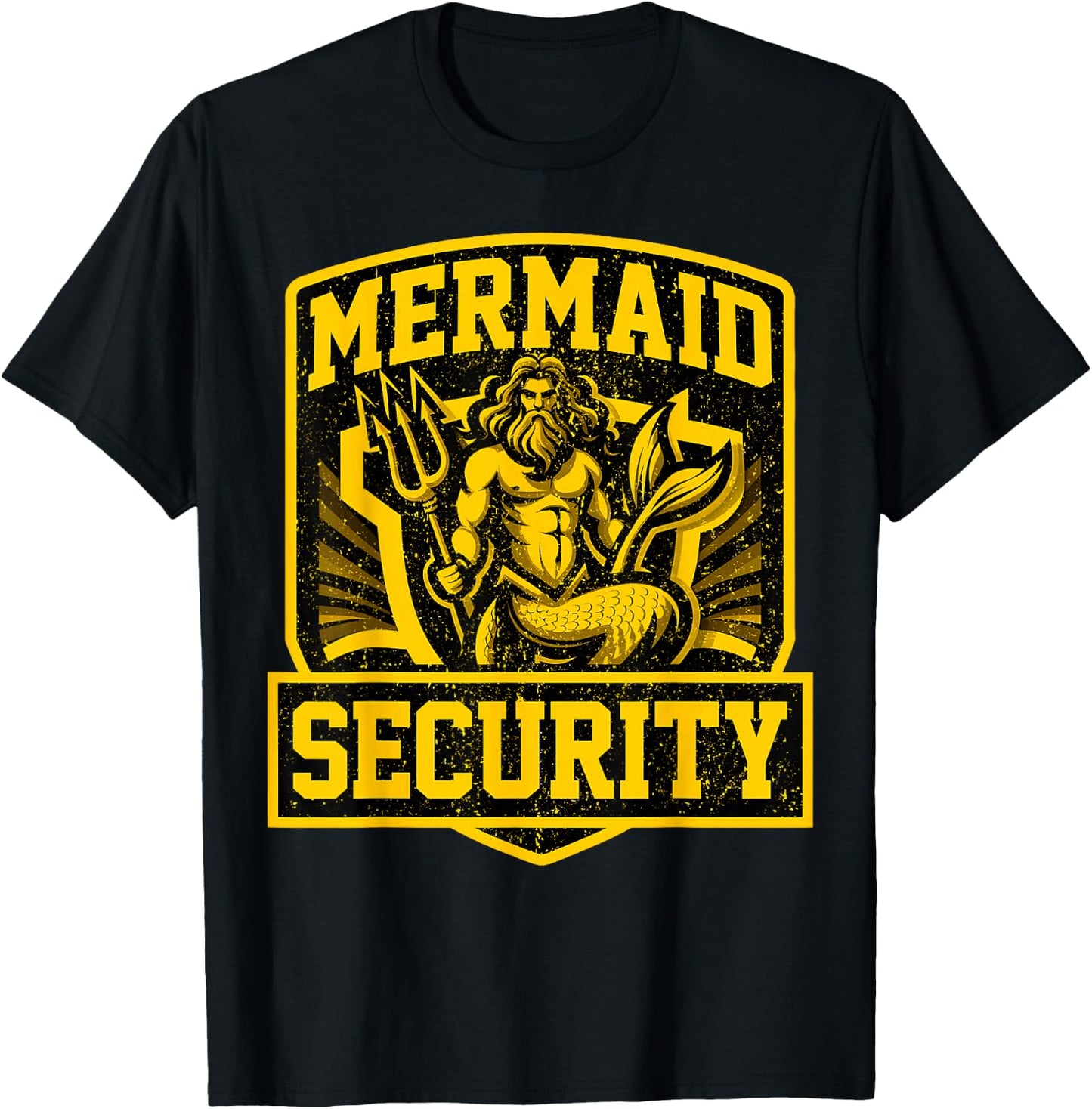 Dad Swimming Father Swimmer I Mermaid Security I Swim T-Shirt - T-Shirt | Black
