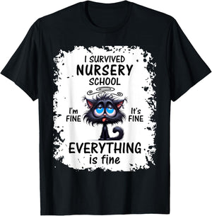 I Survived Nursery School Graduation 2025 T-Shirt - T-Shirt | Black