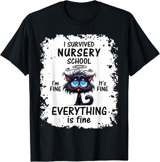 I Survived Nursery School Graduation 2025 T-Shirt - T-Shirt | Black