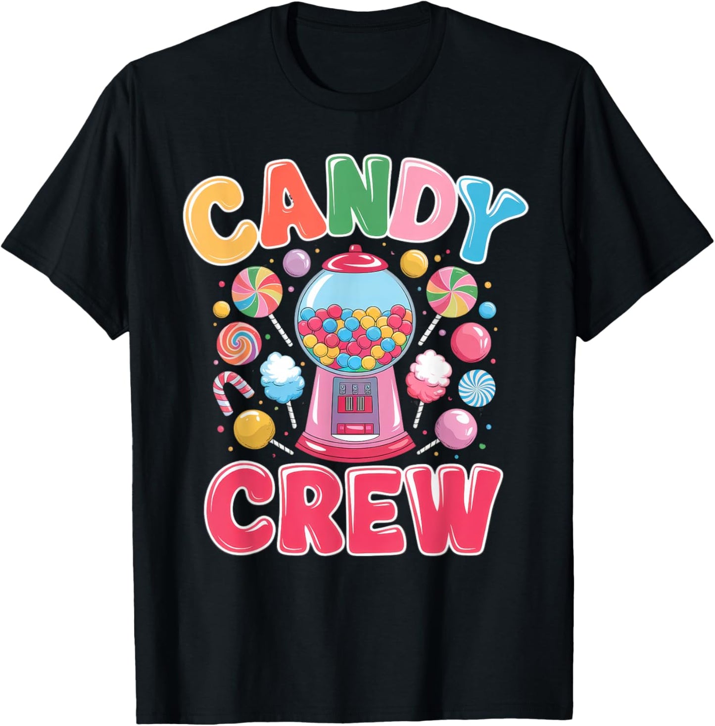 Funny Candy Land Crew Sweetie Matching Adult Treats Party T-Shirt - T-Shirt | Black
