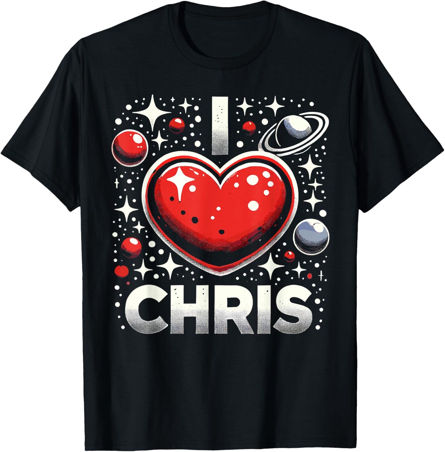 I Love Chris Red Heart I Heart Chris T-Shirt - T-Shirt | Black
