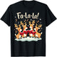 Fa-La-La Reindeer Christmas Caroling Festive Holiday T-Shirt - T-Shirt | Black