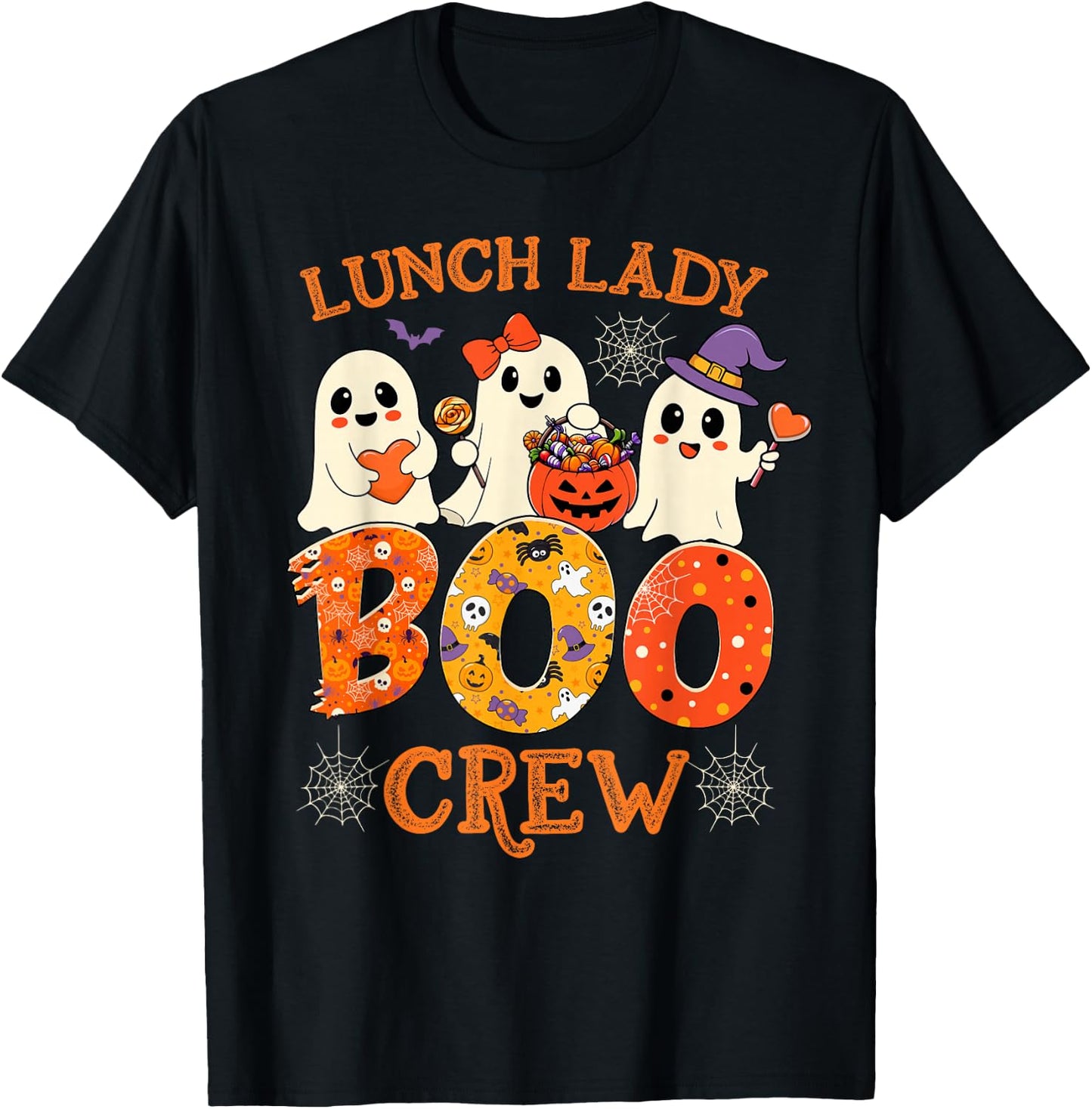 Lunch Lady Boo Crew Funny Halloween Spooky Costume Women T-Shirt - T-Shirt | Black