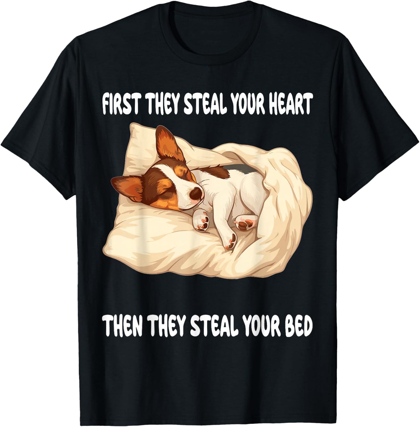 Rat Terrier Sleeping Pajamas Nightgown T-Shirt - T-Shirt | Black