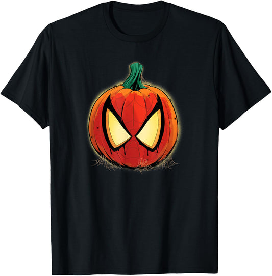 Marvel Spider-Man Halloween Spooky Pumpkin Jack-o'-Lantern T-Shirt - T-Shirt | Black