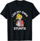 I Do My Own Stunts Broken Arm Get Well Soon For Girls Retro T-Shirt - T-Shirt | Black