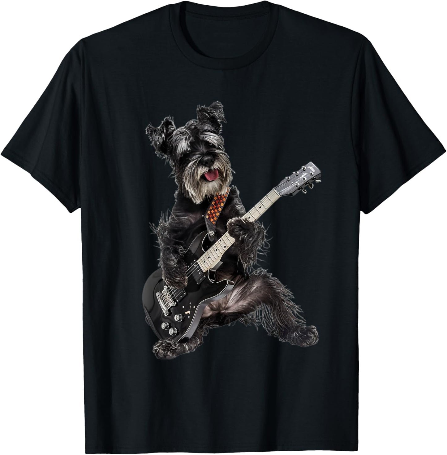 Miniature Schnauzer Guitar T-Shirt - T-Shirt | Black