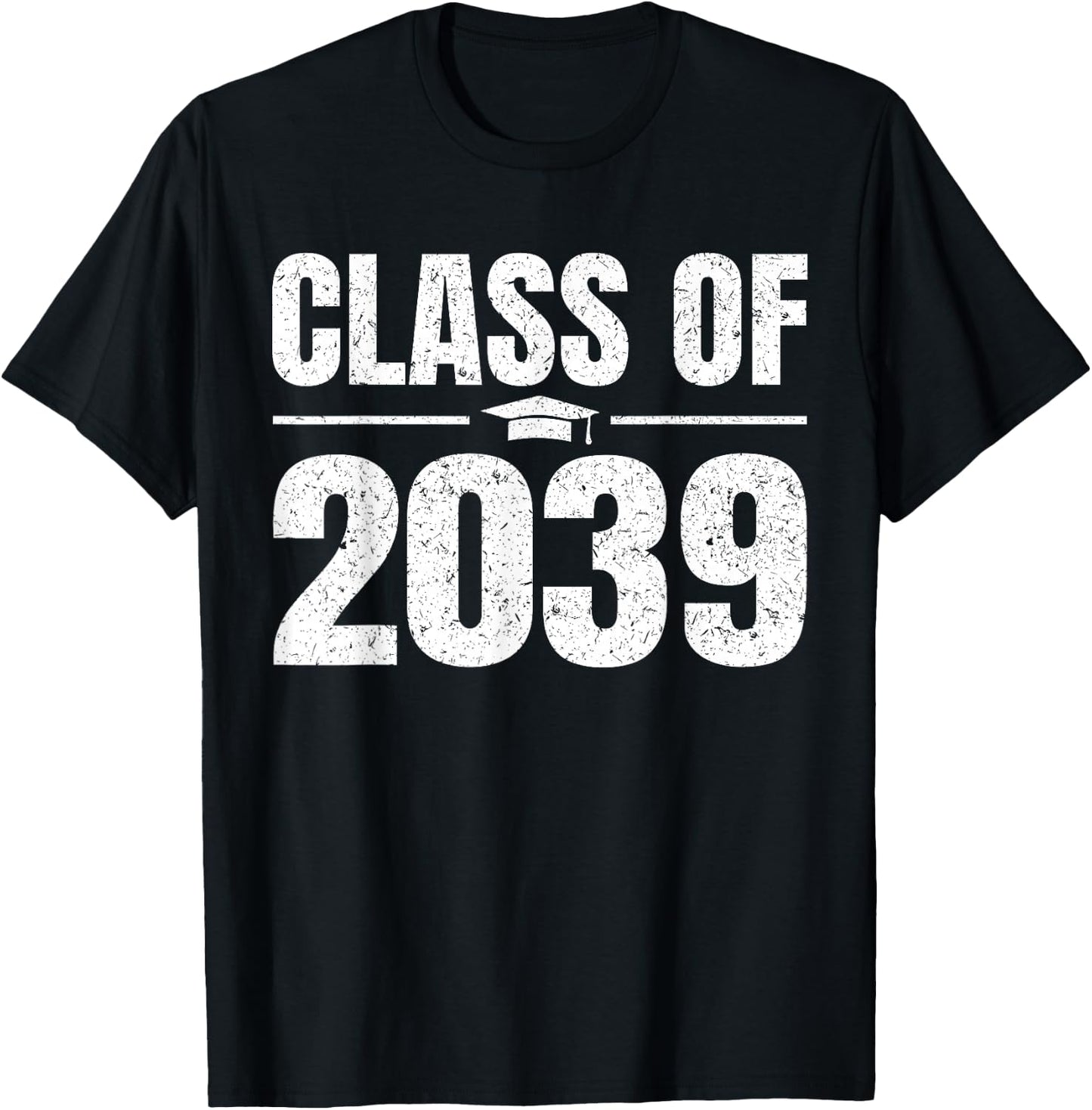 Kindergarten Class of 2039 Grow With Me Kinder Graduation T-Shirt - T-Shirt | Black