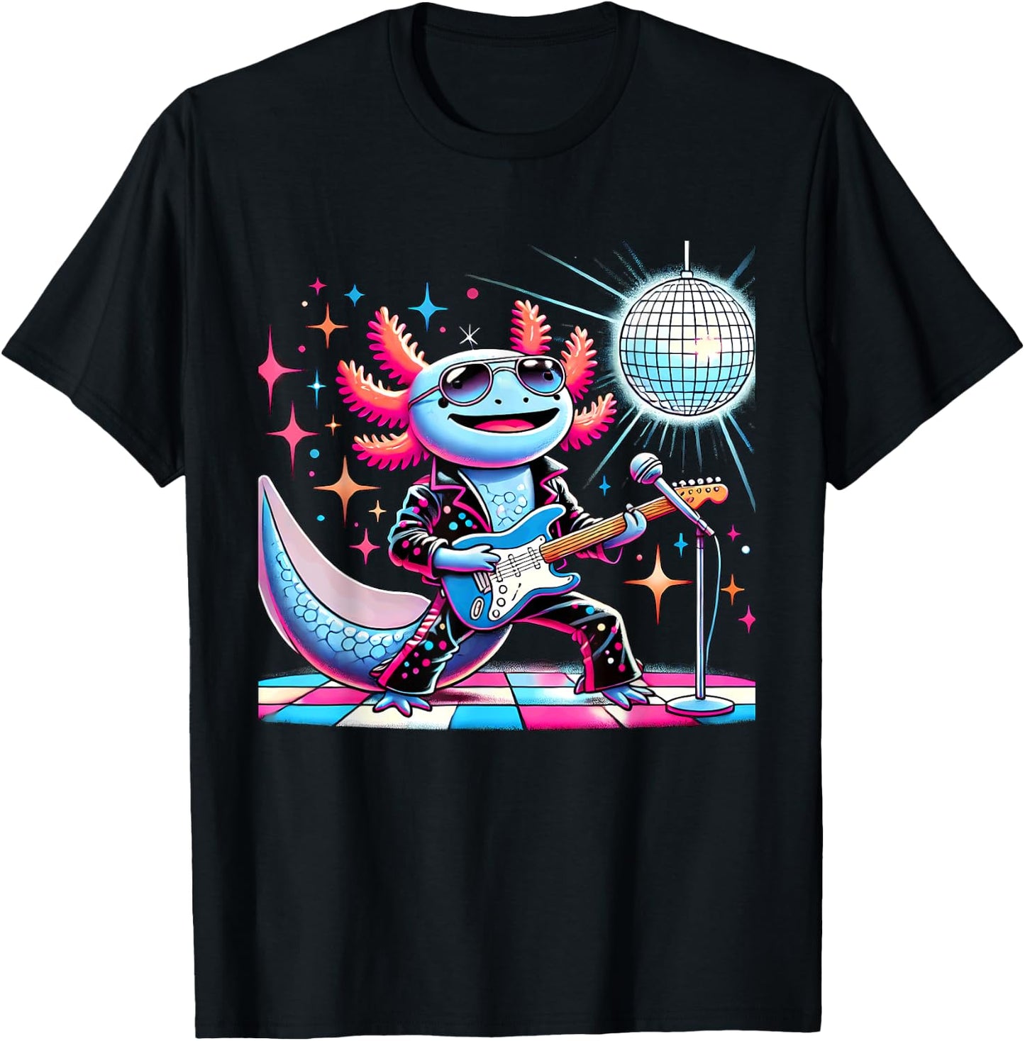 Aesthetic Axolotl Disco T-Shirt - T-Shirt | Black