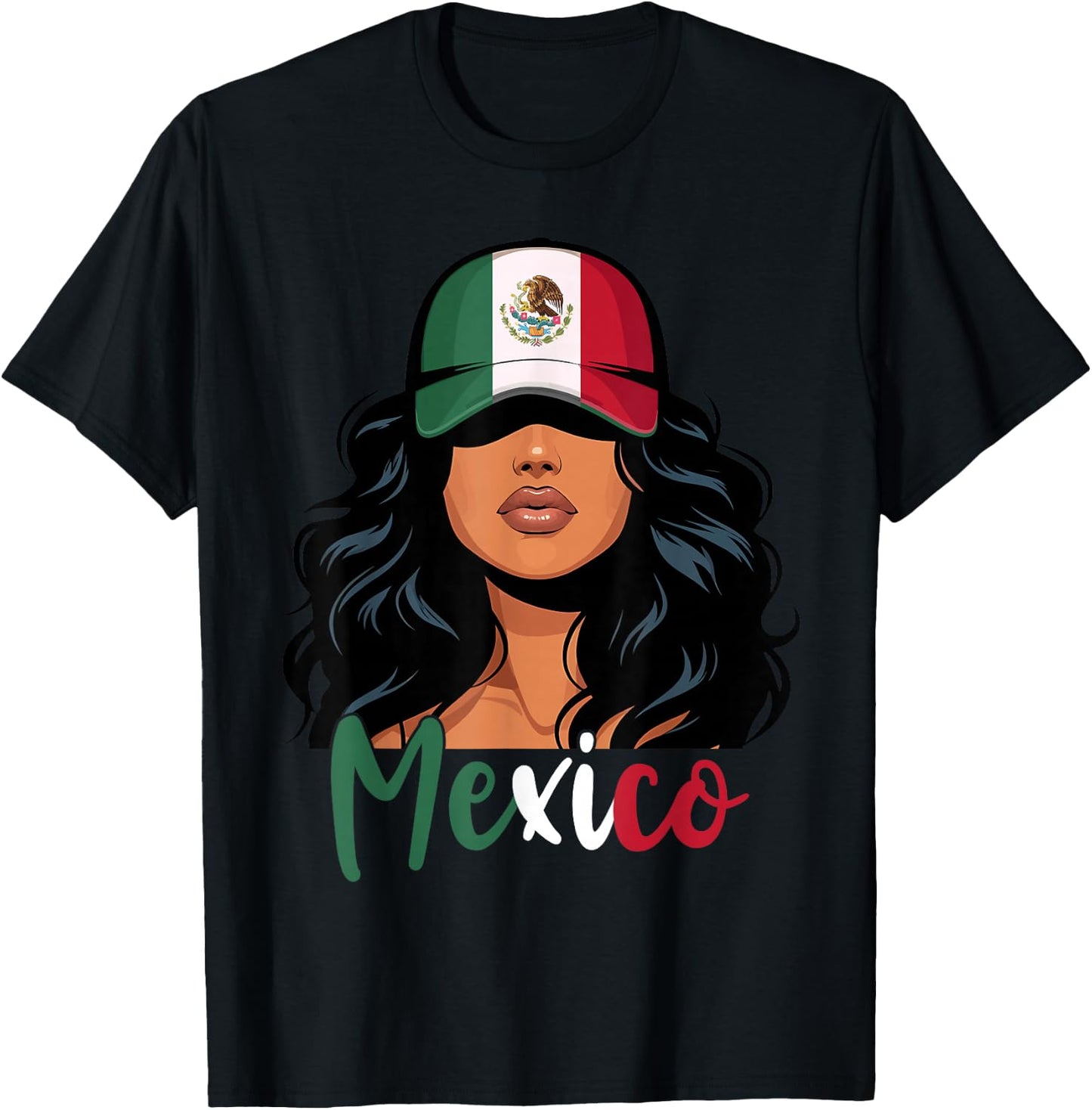 Mexican Girl Mexico Flag Proud Mexicana Women T-Shirt - T-Shirt | Black