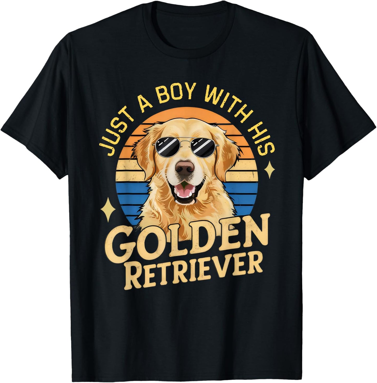 Just a Boy and His Golden Retrievers Girls Who Love Dogs T-Shirt - T-Shirt | Black