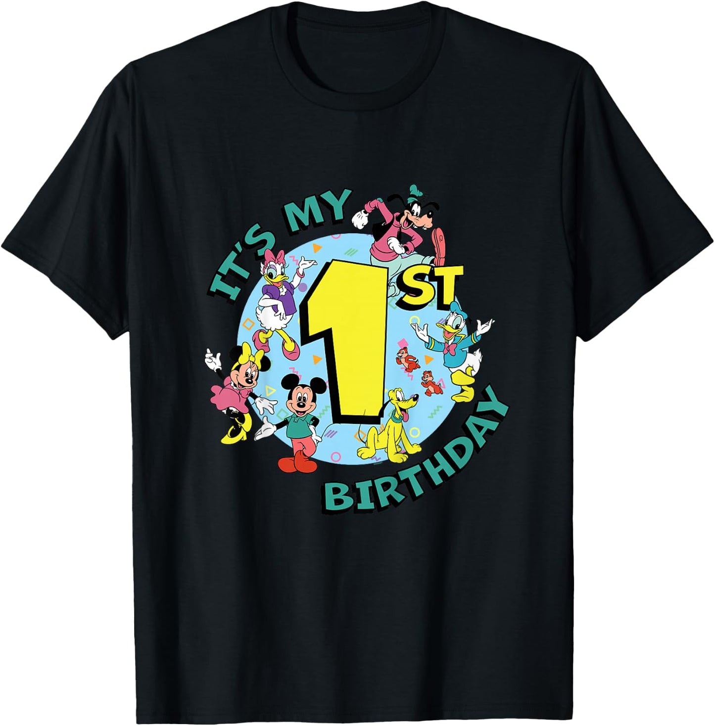 Disney Mickey and Friends It’s My First 1st Birthday T-Shirt - T-Shirt | Black