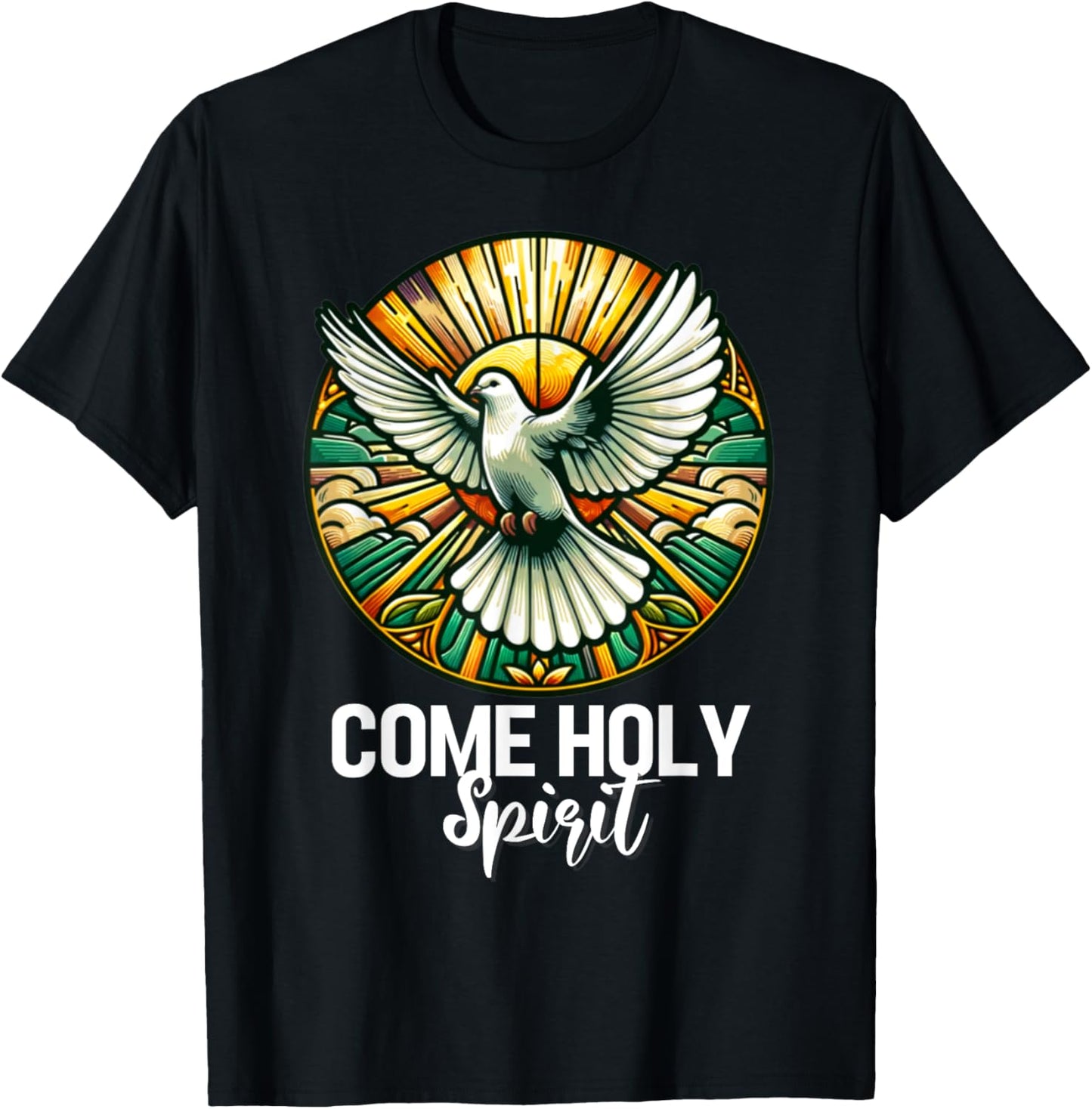 COME HOLY SPIRIT Dove Christian Gifts T-Shirt - T-Shirt | Black